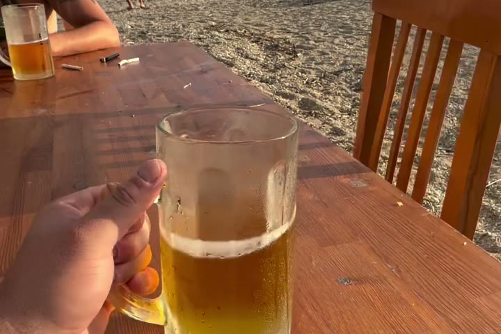 Beach bars on the promenade